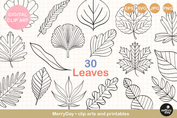 30 Leaves Illustration Clip Art: A Versatile Resource for Creative Projects