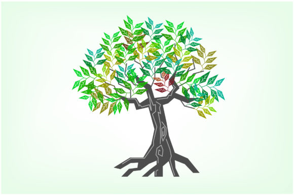 Colorful Abstract Family Tree: A Versatile Design Element for Modern Workflows