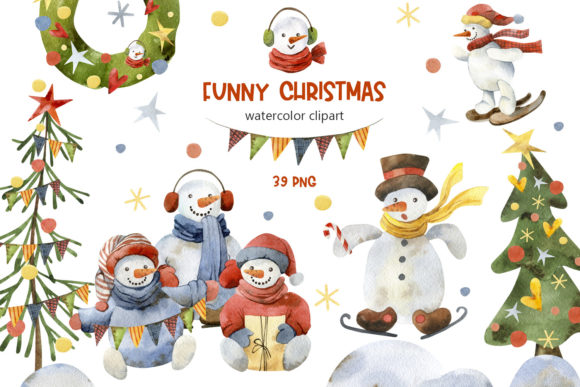 Funny Snowmen Christmas Clipart: A Creative Tool for Seasonal Design