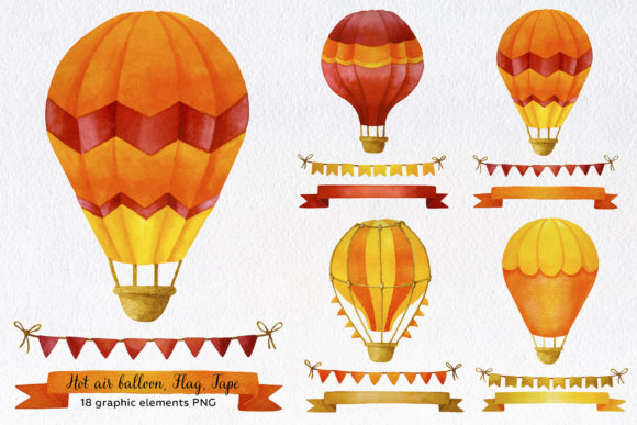 Hot Air Balloon Watercolor Clipart. PNG: A Versatile Creative Resource