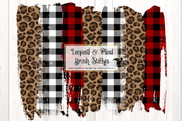 Leopard and Plaid Brush Strokes
