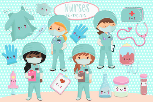 Nurses Clipart Png, Vector, Jpg