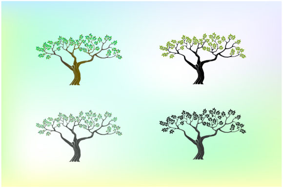 Olive and Acacia Tree Vector Illustrations: A Versatile Design Resource