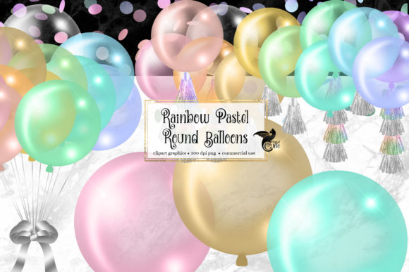Rainbow Pastel Round Balloons