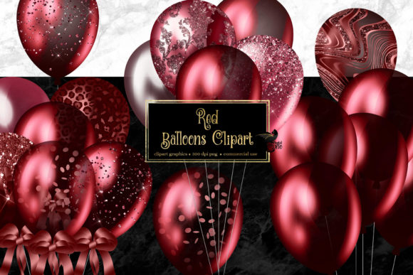 Red Balloons Clipart: A Versatile Digital Graphics Pack