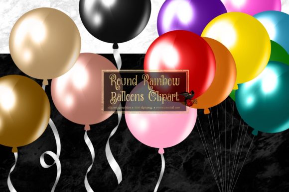 Round Rainbow Balloons Clipart: A Versatile Digital Resource for Creative Projects
