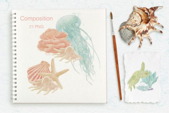 Set Compositions Ocean and Seashells: A Versatile Resource for Creative Projects