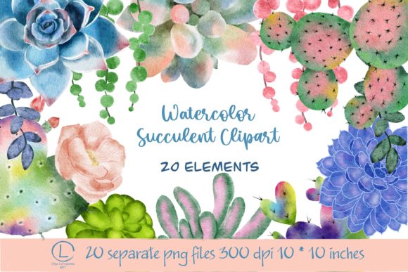 Succulent Watercolor Clipart Png Files: A Versatile Tool for Modern Creatives