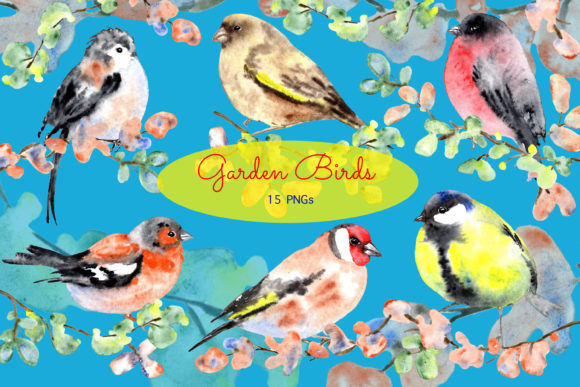 Watercolor Garden Birds Clip Art Set: A Versatile Creative Resource
